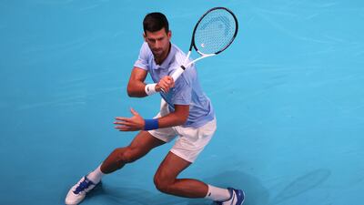 Serbia's Novak Djokovic returns the ball to Spain's Pablo Andujar during their men's singles tennis match at the Tel Aviv Watergen Open 2022, in Israel. AFP