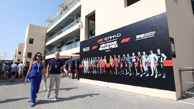 Visitors arrive for race day at the Yas Marina Circuit