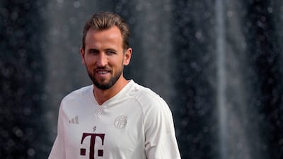 Bayern's Harry Kane during a training session in Munich. AP