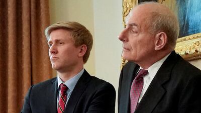 Nick Ayers (left), chief of staff to vice president Mike Pence, and White House chief of staff John Kelly. REUTERS