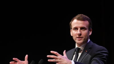 French President Emmanuel Macron delivers a speech at the 47th Angouleme International Comics Festival (Festival International de la Bande Dessinee d'Angouleme) on January 30, 2020, in Angouleme, western France. AFP