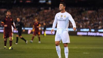 Real Madrid's Cristiano Ronaldo shown during his side's pre-season tour match against AS Roma in Melbourne on Saturday. Mal Fairclough / AFP / July 18, 2015