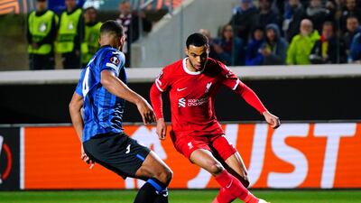 One beautiful flick through Atalanta defence to put Diaz through on goal and was his ball over top that Salah should have scored from. Liverpool needed goals, though, and Gakpo never looked like scoring himself. PA