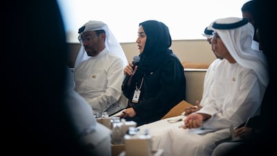 Dr Noura Al Ghaithi, Undersecretary of the Department of Health in Abu Dhabi, speaks at the session