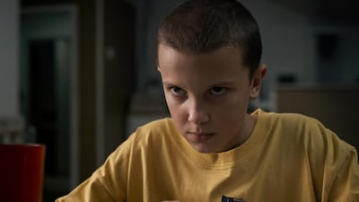 Millie Bobby Brown in Stranger Things , one of the network’s hit original series. Courtesy Netflix