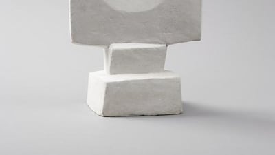 Alberto Giacometti Woman (Flat III) 1927–1929 Plaster 36.6 × 17.7 × 8.8 cm Fondation Giacometti, Paris courtesy of Picasso-Giacometti exhibition