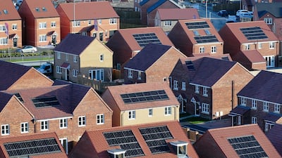 Solar panels on the roofs of houses in Leeds, West Yorkshire. Getty Images