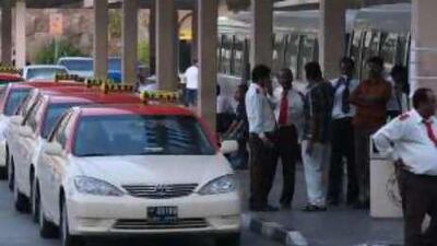 Taxis line up at Al Ghubaiba in Dubai.