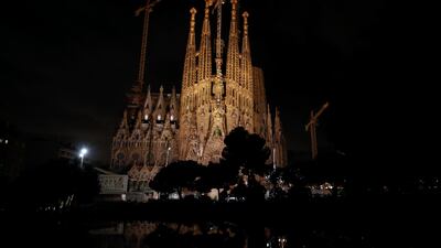 The "Sagrada Familia" basilica in Barcelona, which was temporarily evacuated after a van parked nearby prompted a bomb scare