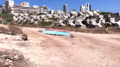 Concrete breakwaters line the beachfront where Abu Omar's great-grandfather once had a farm. Jamie Prentis / The National