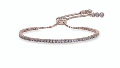Lexi bracelet in rose gold with round brilliant white diamonds from Carat London; Dh760