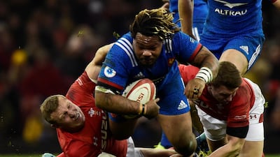 France’s Mathieu Bastareaud in action against Wales. The Toulon centre was given the captain's armband for Les Belus' final 2018 Six Nations match in Cardiff. Rebecca Naden / Reuters