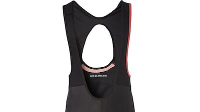 Cool rider. Cafe du Cycliste is streets ahead when it comes to stylish, practical clothes for bikers. Check out the latest collection which includes Josephine stretch bib shorts with their highly technical ergonomic, six-panel construction. There’s a cutaway mesh back-panel to provide ventilation and an open bibbed front allowing the rider to wear a T-shirt underneath or even a microlight cycling jersey, from the same range, on top. Probably most importantly, the suit also has a high-density foam pad to the rear for optimum comfort on the road. Available in black with red trim, the shorts cost Dh813 and there’s currently a sale discount of up to 50 per cent online. www.cafeducycliste.com. Courtesy Mr Porter