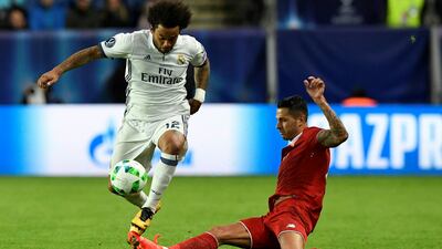 Defender Marcelo on his way to another trophy in the Uefa Super Cup in 2016. AFP