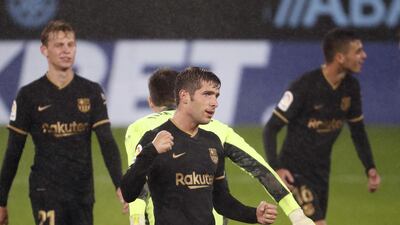Barcelona's defender Sergi Roberto celebrates. EPA