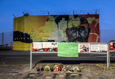 The mural dedicated to murdered gangster Nidal Rabih in Berlin. Getty