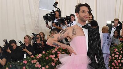 Presenter Michael Urie looked fabulous in a pastiche half gown/half tuxedo look, proving that fashion is never about taking oneself too seriously. AFP