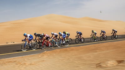 The UAE Tour will begin in Al Dhafra on Monday, with road closures in place on the route. Photo: AFP