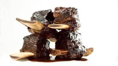 The Flintstone Ribs at MJ's Steakhouse. Courtesy MJ's Steakhouse