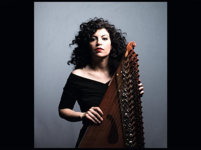 Maya with her instrument