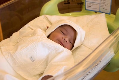 Baby Sultan Al Menhali born at 3:09am at Danat Al Emarat Hospital. Courtesy Danat Al Emarat Hospital