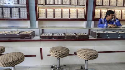 Jewellery shops in Zaveri Bazaar, Mumbai, should be doing brisk business as the wedding season is in full flow. But there are few customers. Dhiraj Singh / Bloomberg