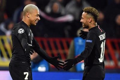 Kylian Mbappe (left) and Neymar are the top names at PSG, but for how long? AFP