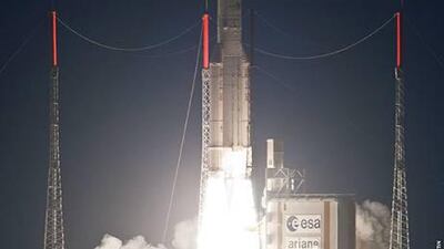 The first satellite from the Abu Dhabi Government's telecommunications company, Yahsat, was launched into orbit Saturday from the European spaceport in French Guiana.