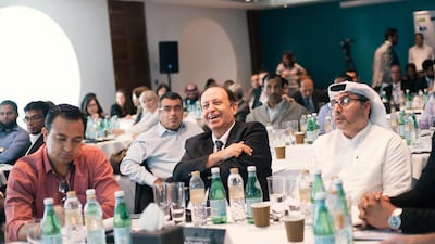 An attendee asks a question during Fazeela Gopalani's talk. Alex Atack for The National.