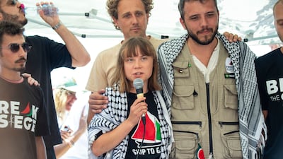 Climate activist Greta Thunberg is setting sail on board the flotilla. AP