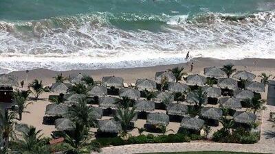 The beach area at Le Meridien Al Aqah Beach Resort in Fujairah. Randi Sokoloff / The National