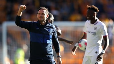 Chelsea manager Frank Lampard, left, has put his faith in young players such as striker Tammy Abraham this season PA