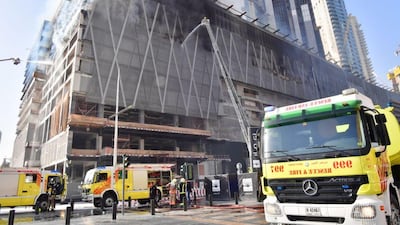 Dubai Civil Defence confirmed that the fire was under control at 7.30am. Courtesy Dubai Civil Defence