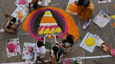 The festival celebrates the return of mythical king Mahabali, who was banished by lord Vishnu (or Vamana) to the underworld out of envy for his even-handed rule. AFP