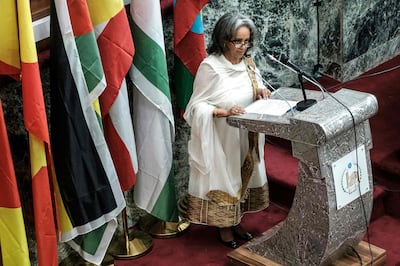 Sahle-Work Zewde delivers a speech at the Parliament in Addis Ababa. AFP