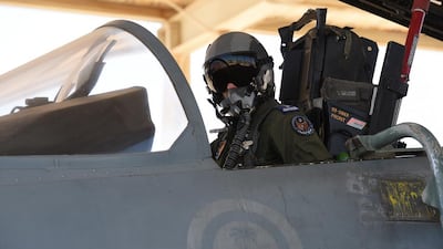 A Saudi pilot in a F-15 fighter jet at the Khamis Mushayt military airbase, 880km from Riyadh. The Saudi-led Arab Coalition has now ended US aerial refuelling operations in Yemen. AFP