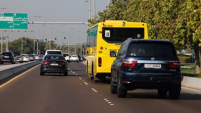 Traffic in Abu Dhabi. Black points are penalties given to drivers for serious breaches of traffic rules. Victor Besa / The National
