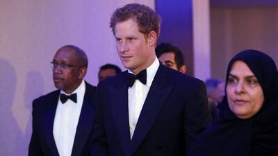 Britain's Prince Harry and Prince Seeiso of Lesotho, left, at a dinner in Dubai in October 2013 to raise money for their Sentable charity for vulnerable children in the southern African kingdom. AFP