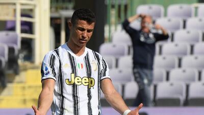 Juventus star Cristiano Ronaldo looks downcast against Fiorentina. Reuters
