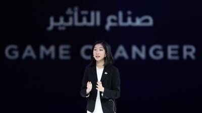 Hillary Yip tells her remarkable business success story at Global Women's Forum Dubai. Pawan Singh/The National