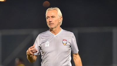 The UAE national team train in Shah Alam ahead of Tuesday's World Cup qualification opener against Malaysia in Kuala Lumpur. The match represents new manager Bert van Marwijk's first competitive fixture in charge. Courtesy UAE FA