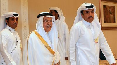 Saudi Arabia, represented by oil minister Ali Al Naimi in Doha, centre, wants all Opec members to take part in the freeze. Karim Jaafar / AFP