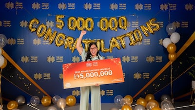 Zenn Ariane Garceles intends to put part of her prize money towards her children's education and buy her husband a car. Photo: UAE Lottery
