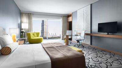 A junior suite bedroom at the Sofitel. Courtesy Sofitel Downtown Dubai