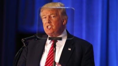 Republican Presidential candidate Donald Trump speaks in Youngstown, Ohio, Monday, Aug. 15, 2016. (AP Photo/Gerald Herbert)