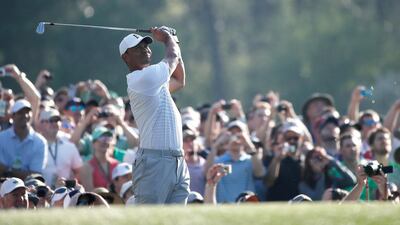 Tiger Woods attracted a huge crowd during his practice round ahead of the US Masters. Tannen Maury / EPA