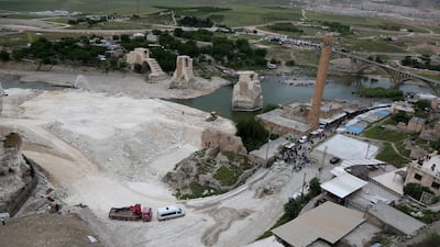 A general view of the ancient town of Hasankeyf by the Tigris river, which will be significantly submerged by the Ilisu dam being constructed, in southeastern Turkey, April 29, 2018. Reuters