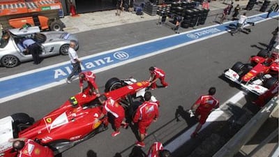 The pit area at Interlagos is classic but cramped. Though teams love its 'old-school' style, circuit organisers are looking at a move to shift the paddock and pit area to the opposite side of the track to create a little more room but not ruin the 'ambience' of the circuit.