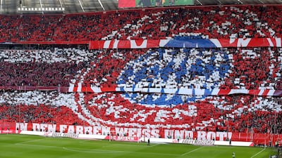 Bayern Munich fans prior to the Bundesliga match against Augsburg at the Allianz Arena in March. Getty Images