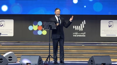 Kadim Al Sahir performs at the Arab Hope Makers ceremony